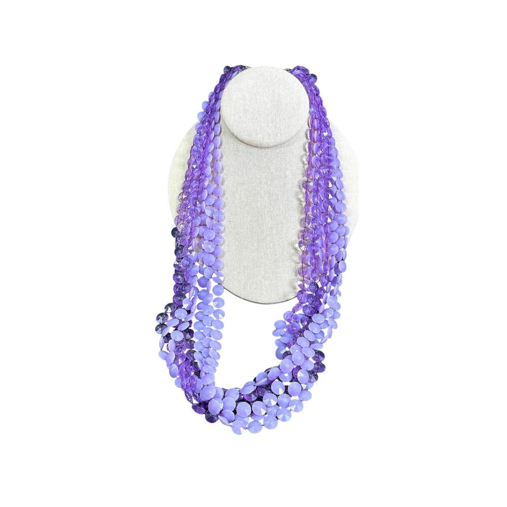 Vintage MCM 1960's Purple Thermoplastic Multistrand Necklace
